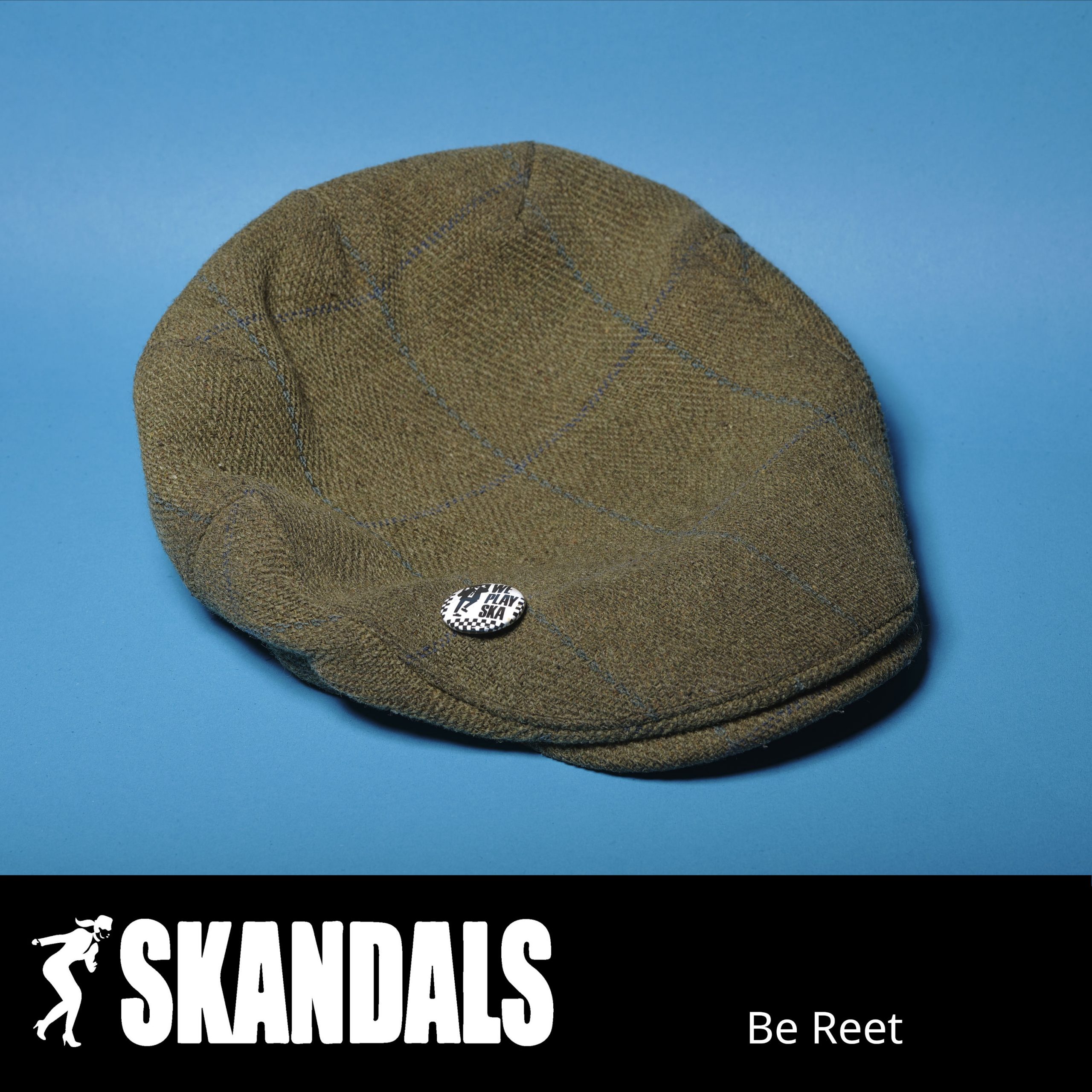 Cover for single Be Reet shows flat cap and badge that says 'we play ska'